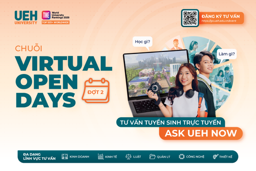 [UEH Virtual Open Days 2026] Đợt 2: 13 phiên tư vấn chuyên sâu cùng giảng viên, chuyên gia từ 19 Khoa/Viện đào tạo UEH